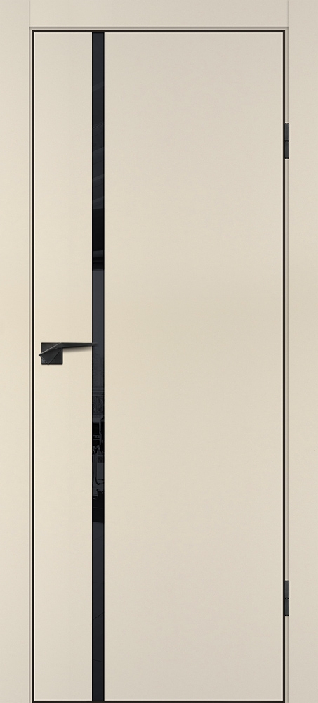 Фото Межкомнатная дверь P-22  кромка ABS черная c 4-х ст. Бежевый матовый